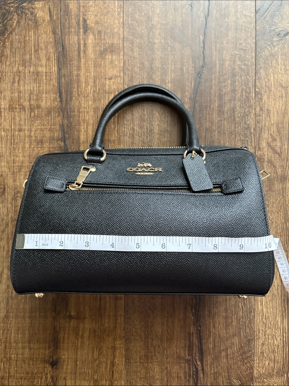 Coach Rowan Satchel, Black/Gold - Picture 3 of 13